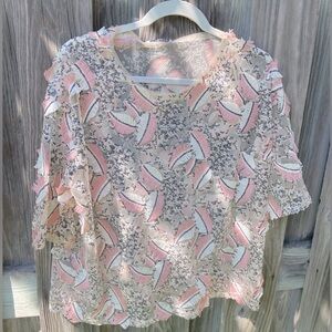 See-thru sequence Zara top cute with a bandeau and jeans